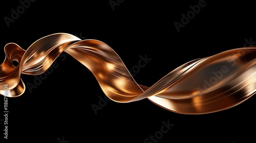 background The Beauty of 3D Liquid Metallic Ribbon Movement
 photo