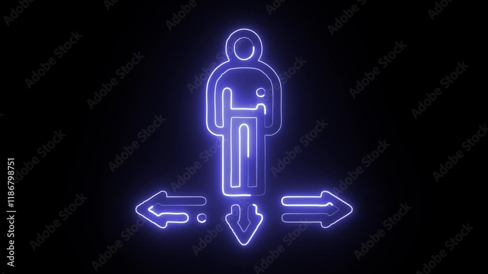 glowing neon choose icon isolated on black background. HD video motion graphic animation glowing neon choose icon isolated on black background. HD video motion graphic animation