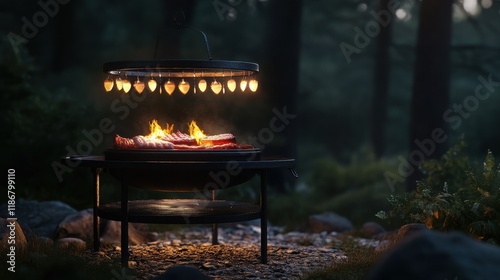 bbq and grilling concept - grill brazier outdoors photo