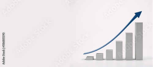 Rising graph with slanted lines representing ongoing progression or increase