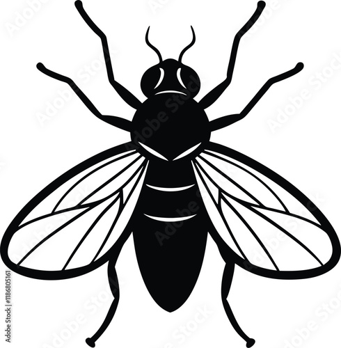Tsetse fly silhouette vector illustration 