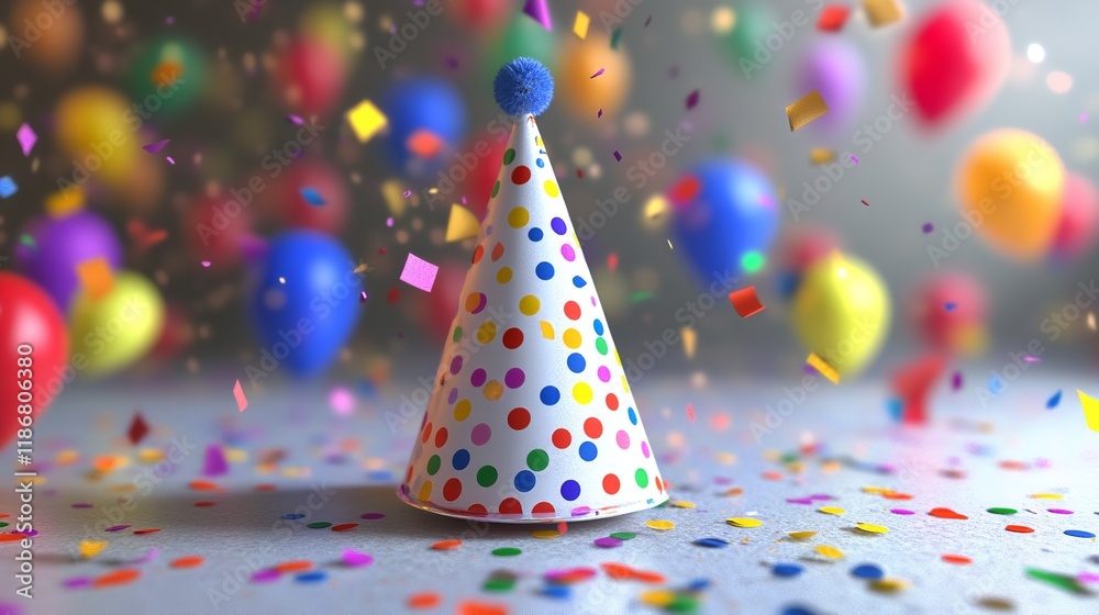 3D Render of Birthday Cap Isolated on Transparency Background 3D Render of Birthday Cap Isolated on Transparency Background