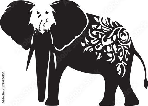 Elephant silhouette vector EPS photo