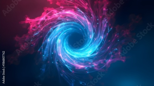Wallpaper Mural An abstract swirl of neon colors resembling a digital vortex Torontodigital.ca
