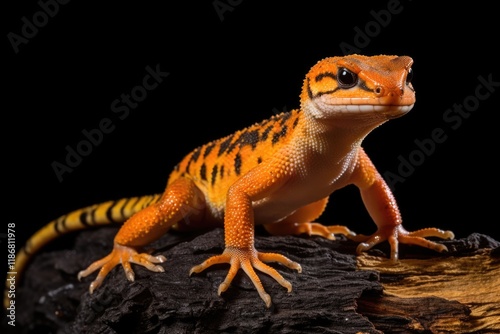 Isolated Newt on White Background. Triton Salamander Amphibia Reptile Lizard Animal photo