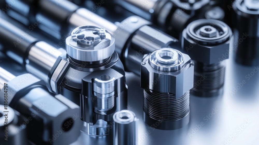 Close-up of Industrial Mechanical Components Close-up of Industrial Mechanical Components