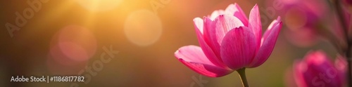 Pink petals unfurl in morning's gentle warmth, , Warmth