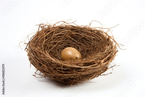 Wallpaper Mural Natural Bird Nest with an Easter Egg - Real and Isolated Animal Object Torontodigital.ca