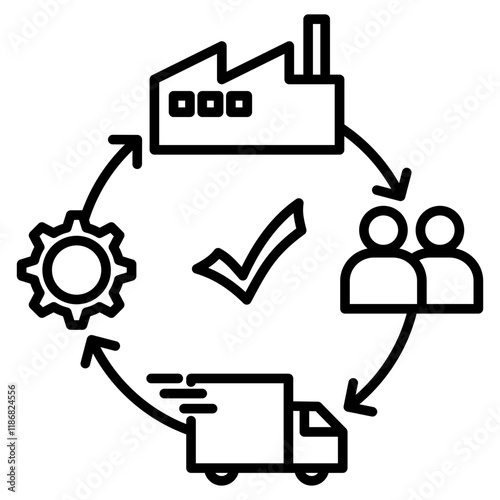 Supply chain optimization icon