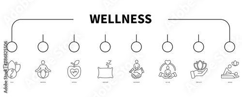 Wellness banner web icon vector illustration concept