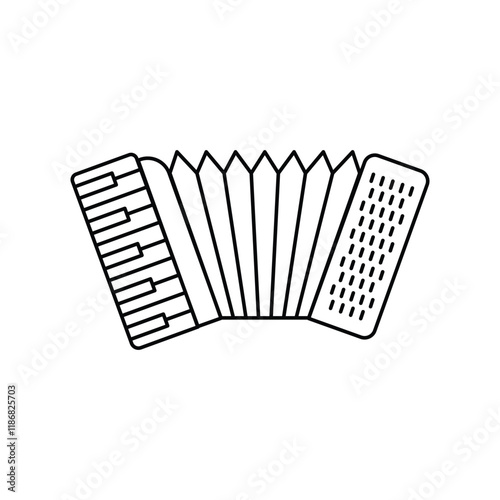 Accordion line icon with white background vector stock illustration