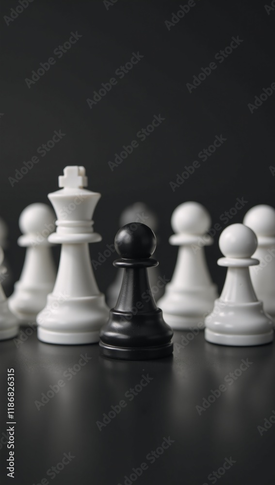 white and black chess pieces addressing diversity racism and discrimination themes render white and black chess pieces addressing diversity racism and discrimination themes render