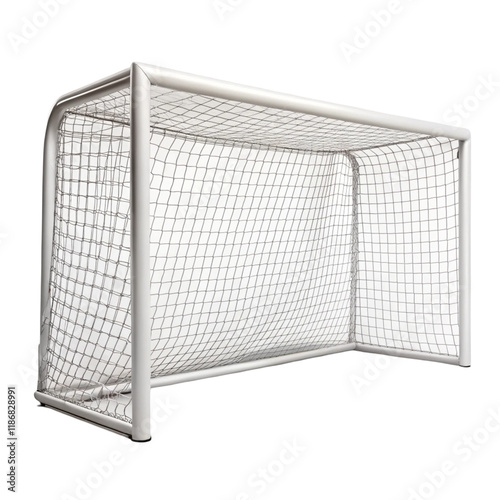 Soccer goal net isolated on transparent background  

