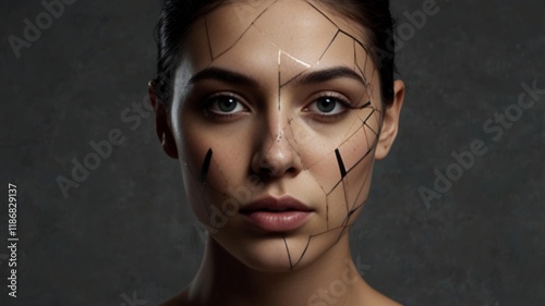 Geometric Overlay Add abstract shapes or fragmented polygons over the face
