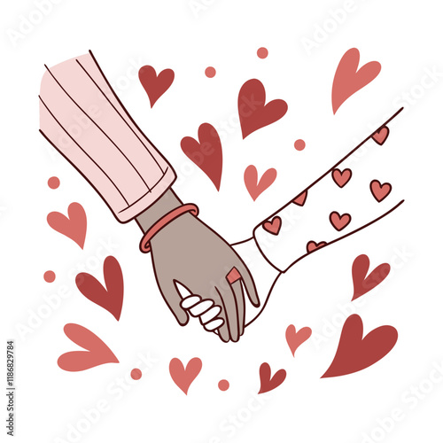 Two Hands Holding Hands, Filled with Love