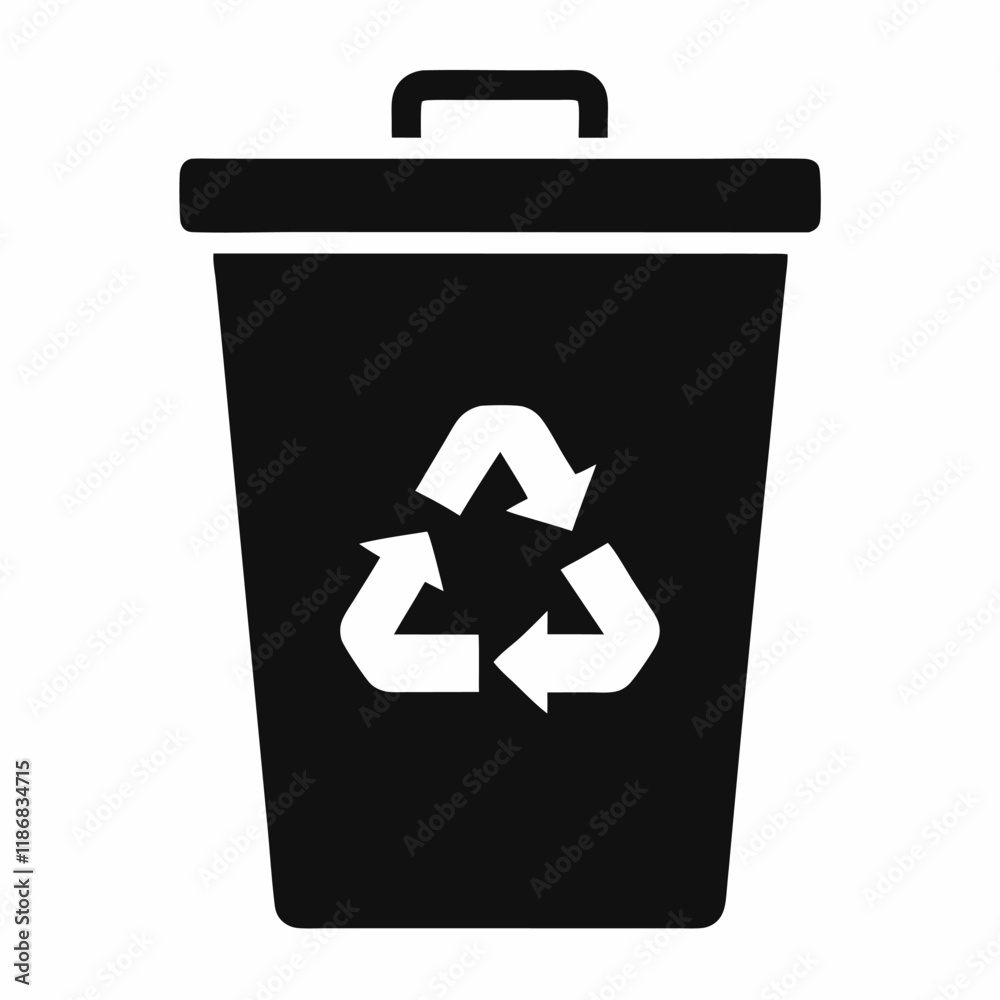 Recycle bin icon vector illustration on white background. Recycle bin icon vector illustration on white background.