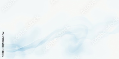 Abstract Flowing Lines of Light Blue on a White Background