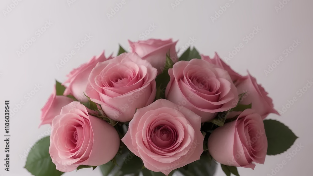 Tightly Arranged Pink and Red Roses Subtly Blurred Bokeh Effect Pure White Background Microstock Tightly Arranged Pink and Red Roses Subtly Blurred Bokeh Effect Pure White Background Microstock