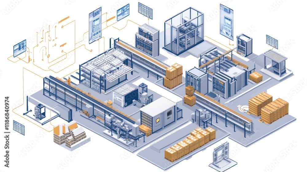 Automated Production Line in a Modern Factory Automated Production Line in a Modern Factory