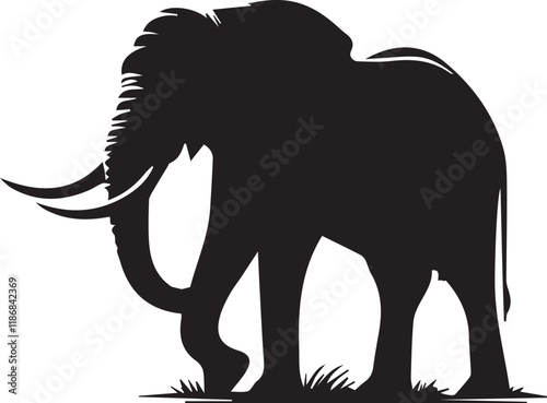 Elephant silhouette vector EPS