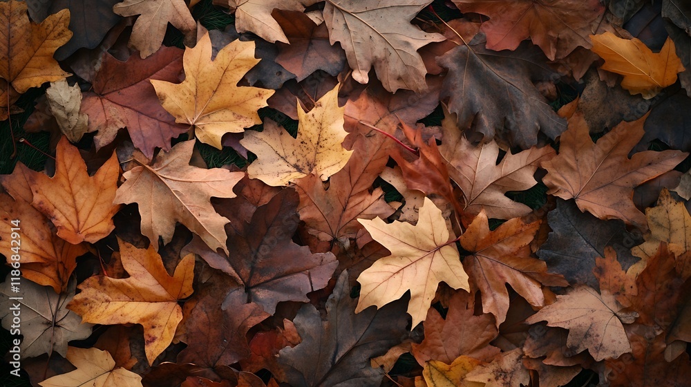Vibrant Autumn Leaves Spread on Ground for Seasonal Nature and Texture Photograph : Generative AI Vibrant Autumn Leaves Spread on Ground for Seasonal Nature and Texture Photograph : Generative AI