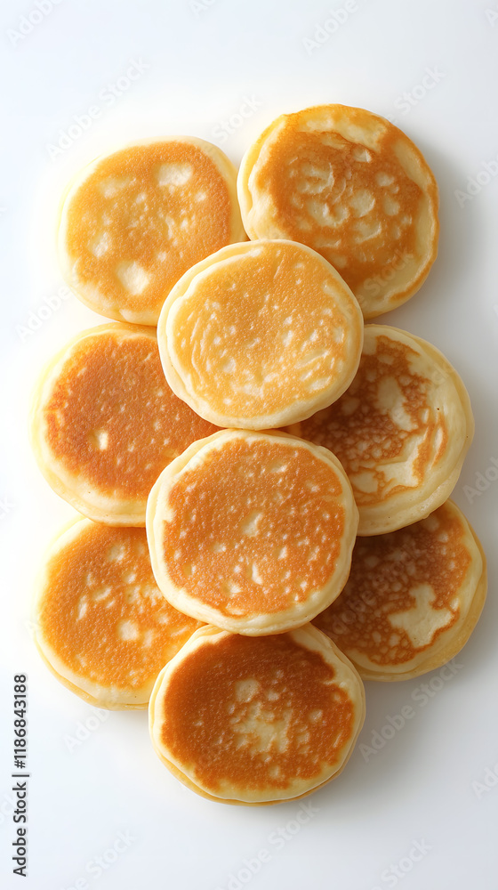 Topview of 10 Dutch Pancakes (20cm Diameter) - Hyper Realistic Topview of 10 Dutch Pancakes (20cm Diameter) - Hyper Realistic