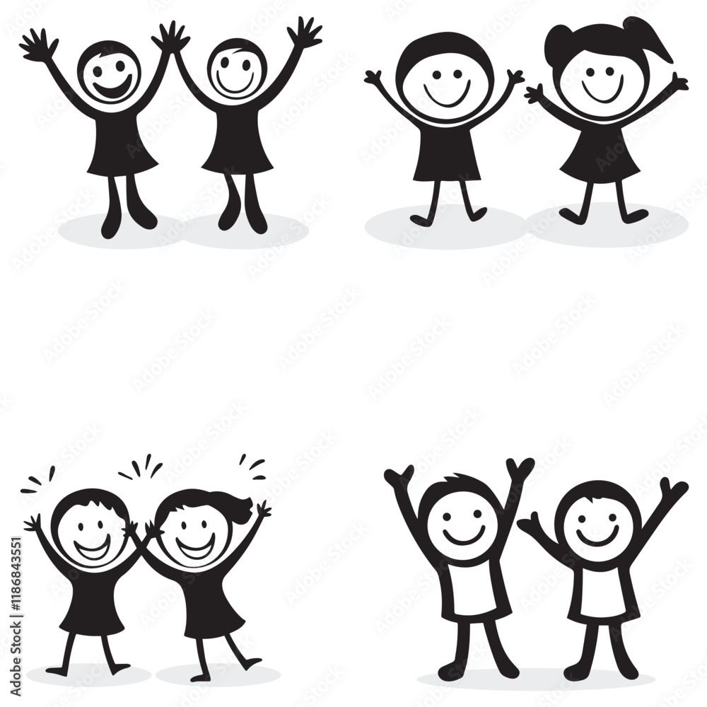 children of happy, cheering and waving their hands. children of happy, cheering and waving their hands.
