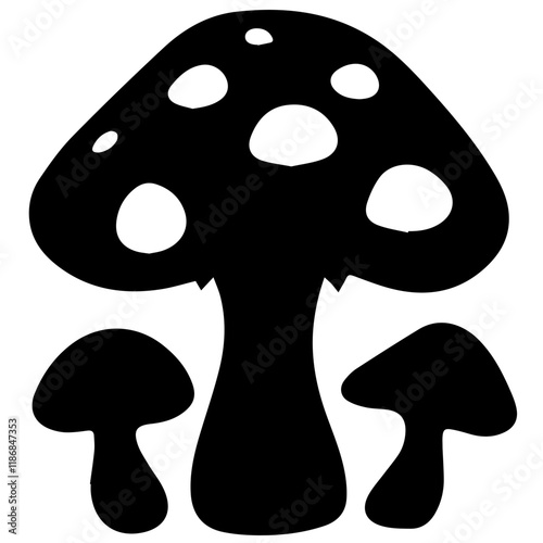 Mushroom Silhouette: Free Download for Nature-Themed Art