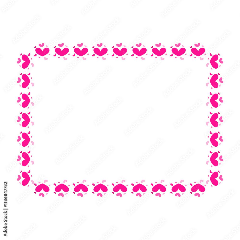 Valentine love heart rectangle frame border Valentine love heart rectangle frame border