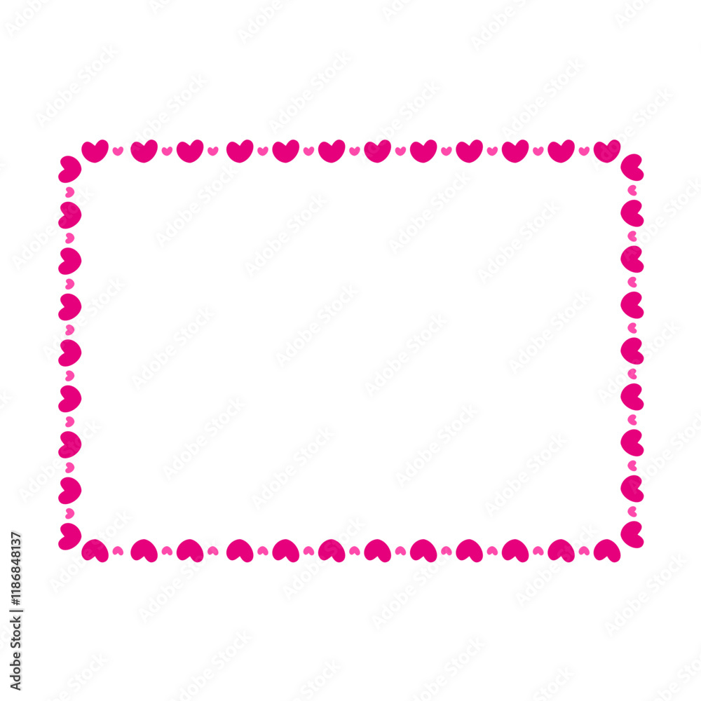 Valentine love heart rectangle frame border Valentine love heart rectangle frame border
