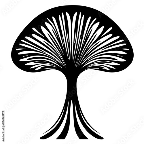 Fungi Art: Mushroom Silhouette for Nature-Inspired Designs