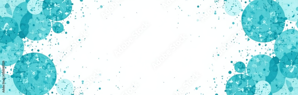 A Turquoise Splash Pattern With White Background Is Generated By A Generative Ai Using Watercolor Circle Shapes In A Frame Design. 00003 A Turquoise Splash Pattern With White Background Is Generated By A Generative Ai Using Watercolor Circle Shapes In A Frame Design. 00003