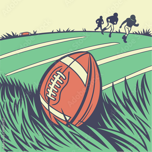 Retro American Football on the Field