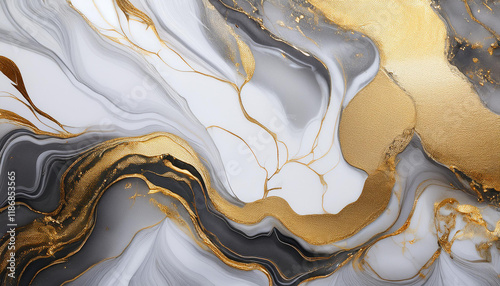 marble ink paper texture gold gray white