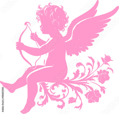 embraced by a Love struck Cupid, cupid vector art