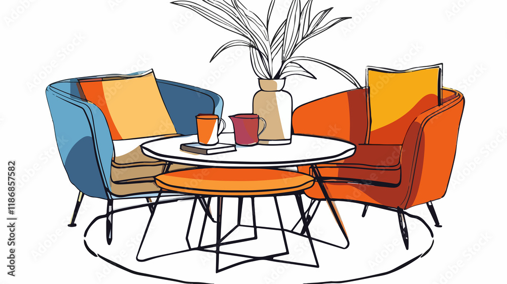 Fototapeta premium Modern Coffee Table for Stylish Living Room Furniture Display