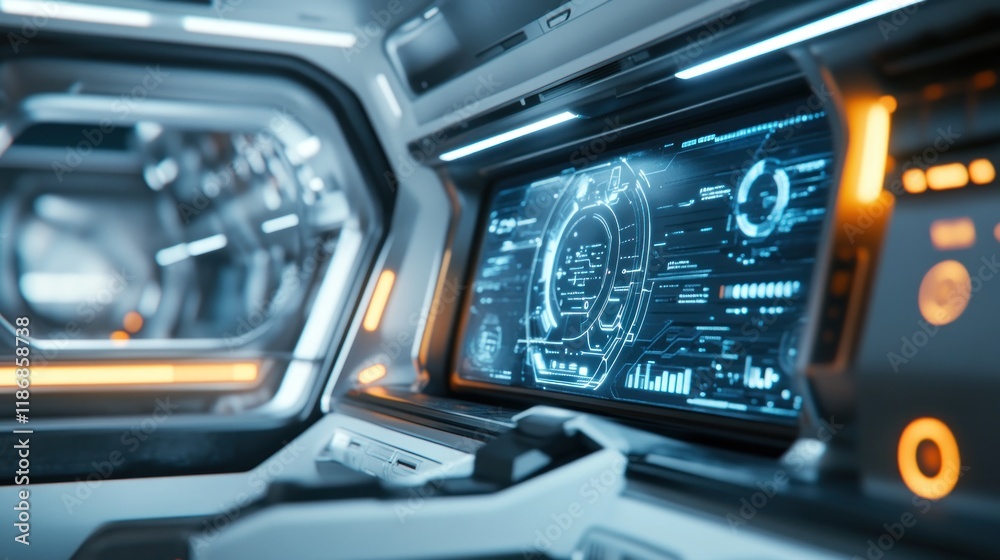 Futuristic Spaceship Cockpit Interface: A Glimpse into Advanced Technology Futuristic Spaceship Cockpit Interface: A Glimpse into Advanced Technology