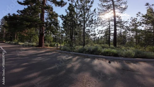 Lake Tahoe South Shore Taylor Creek 89 Southbound 01 Front View Driving Plates California USA Ultra Wide photo