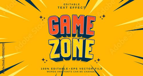 Editable text style effect - Game Zone text style theme.