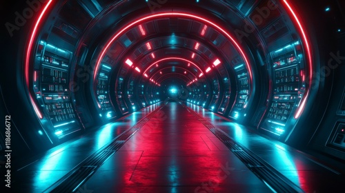 Artistic visualization of efficient computing systems  with futuristic hardware glowing in harmony with renewable energy grids and low-energy data centers