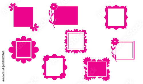 Charming Decorative photo Frames set Collection Versatile Set of Floral scrapbooking invitations social media graphics this versatile set designers  frame photographs