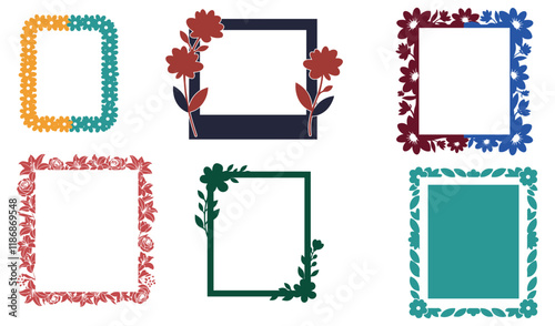 Charming Decorative photo Frames set Collection Versatile Set of Floral scrapbooking invitations social media graphics this versatile set designers  frame photographs