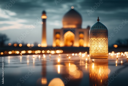The evening azan echoing from the iconic Minaret of Kalon in Bukhara, with warm lights illuminating the mosque