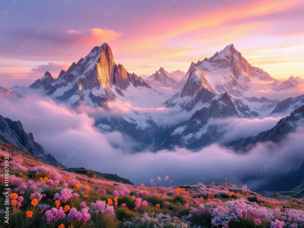 Fototapeta premium sunrise in the mountains