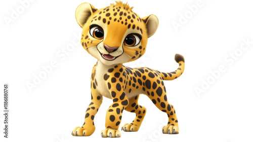 cheetah cartoon isolated on white background 