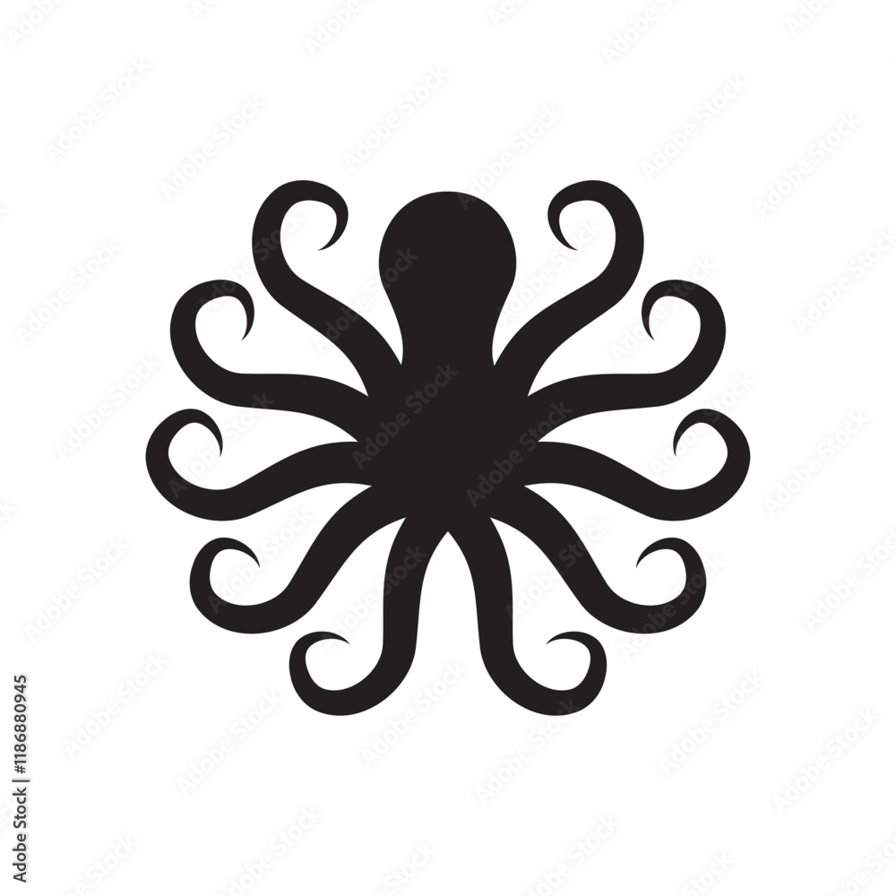 octopus icon. Isolated octopus on white background. Sea creature. octopus icon. Isolated octopus on white background. Sea creature.