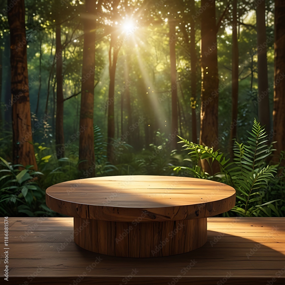Fototapeta premium Empty wooden table top, counter mockup