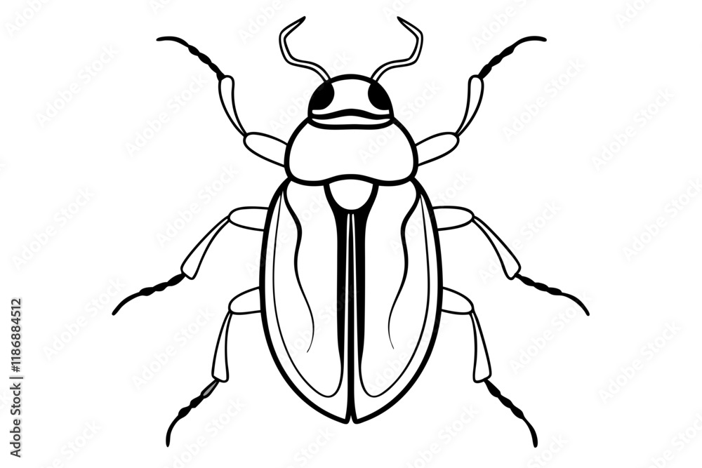 beetle silhouette line art vector illustration with a white background beetle silhouette line art vector illustration with a white background