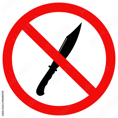 No knife.weapon prohibited icon. vector design