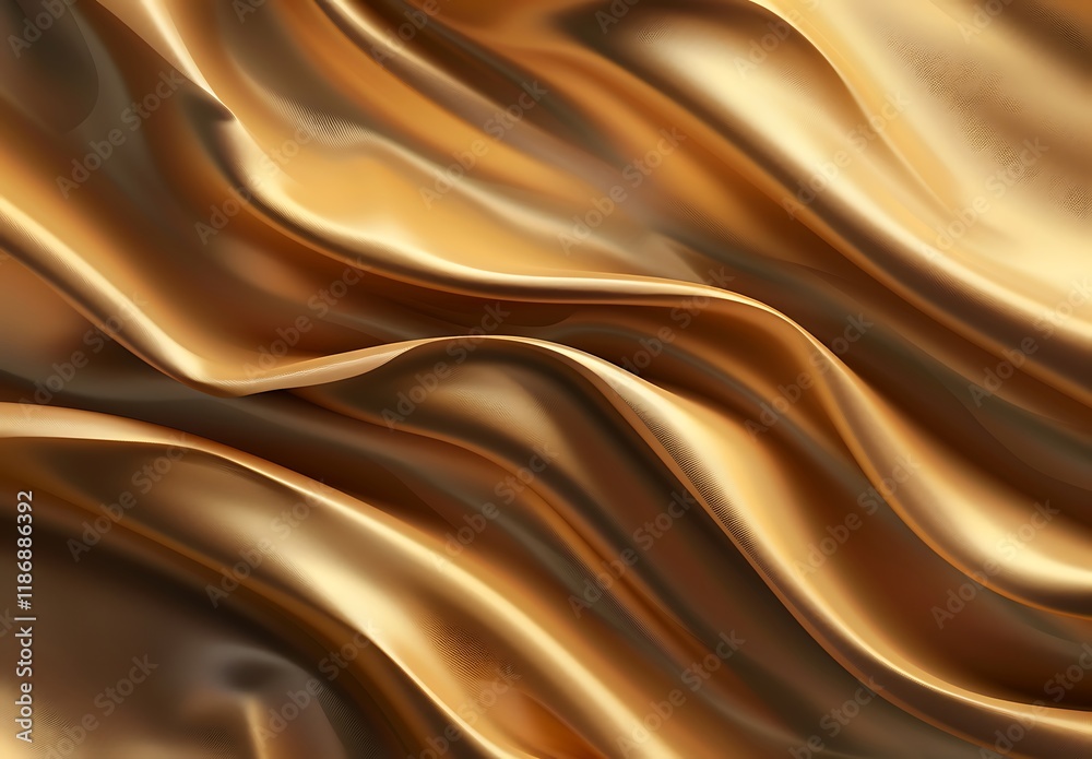 Wavy folds of golden silk fabric add elegance and depth to this widescreen background Wavy folds of golden silk fabric add elegance and depth to this widescreen background